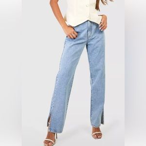 high rise straight leg jeans never worn